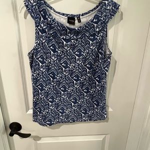Blue and white tank